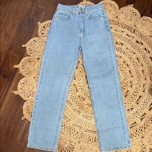 Princess Polly Light Blue Straight Leg Jeans